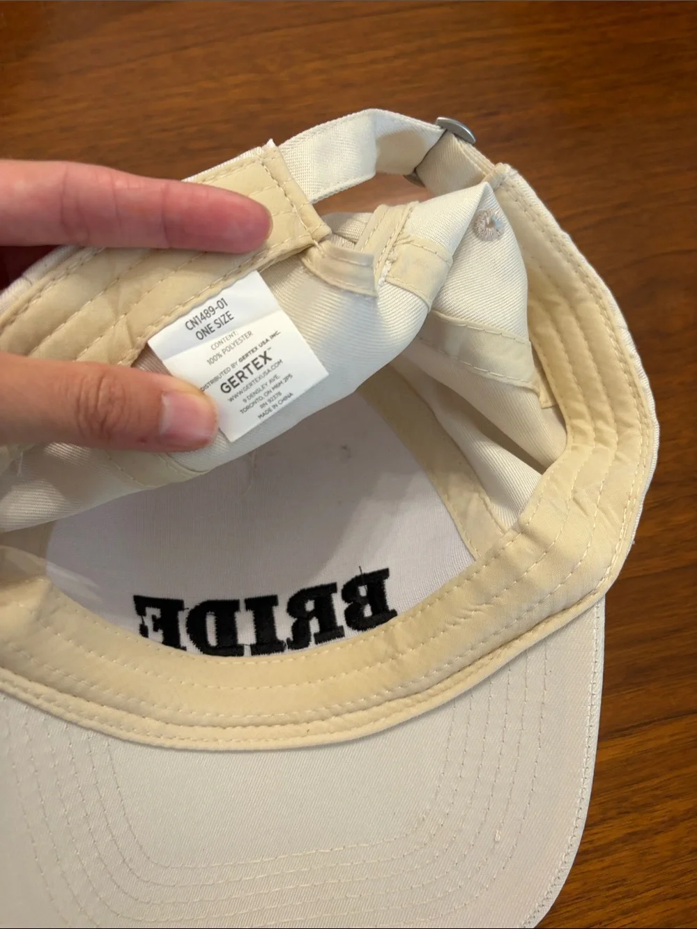 Target White BRIDE Baseball Cap with Black Embroidery
